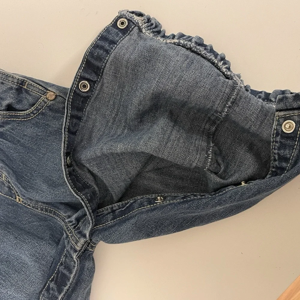 Oshkosh B'Gosh Denim 18m Overalls Rainbow Heart‎ Patch Retro Girly Colorful